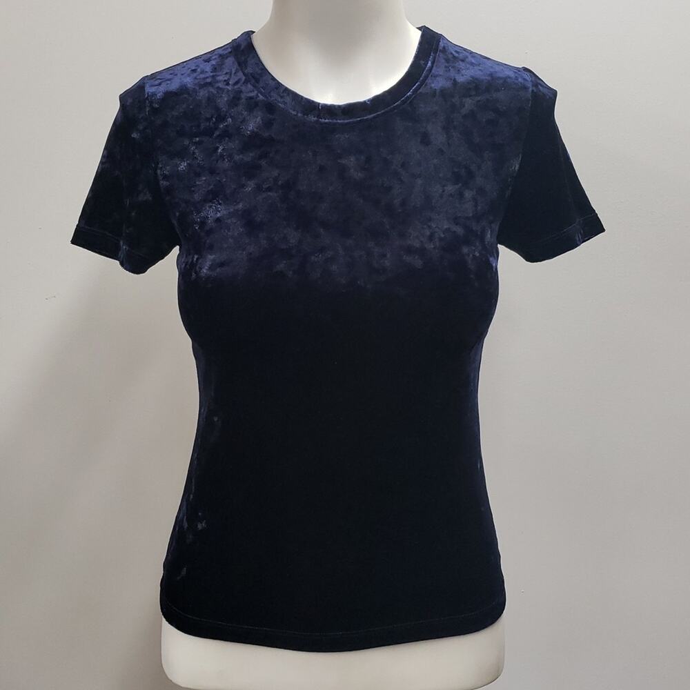Intimately Free People Velvet Top Women's Size Medium Navy Blue